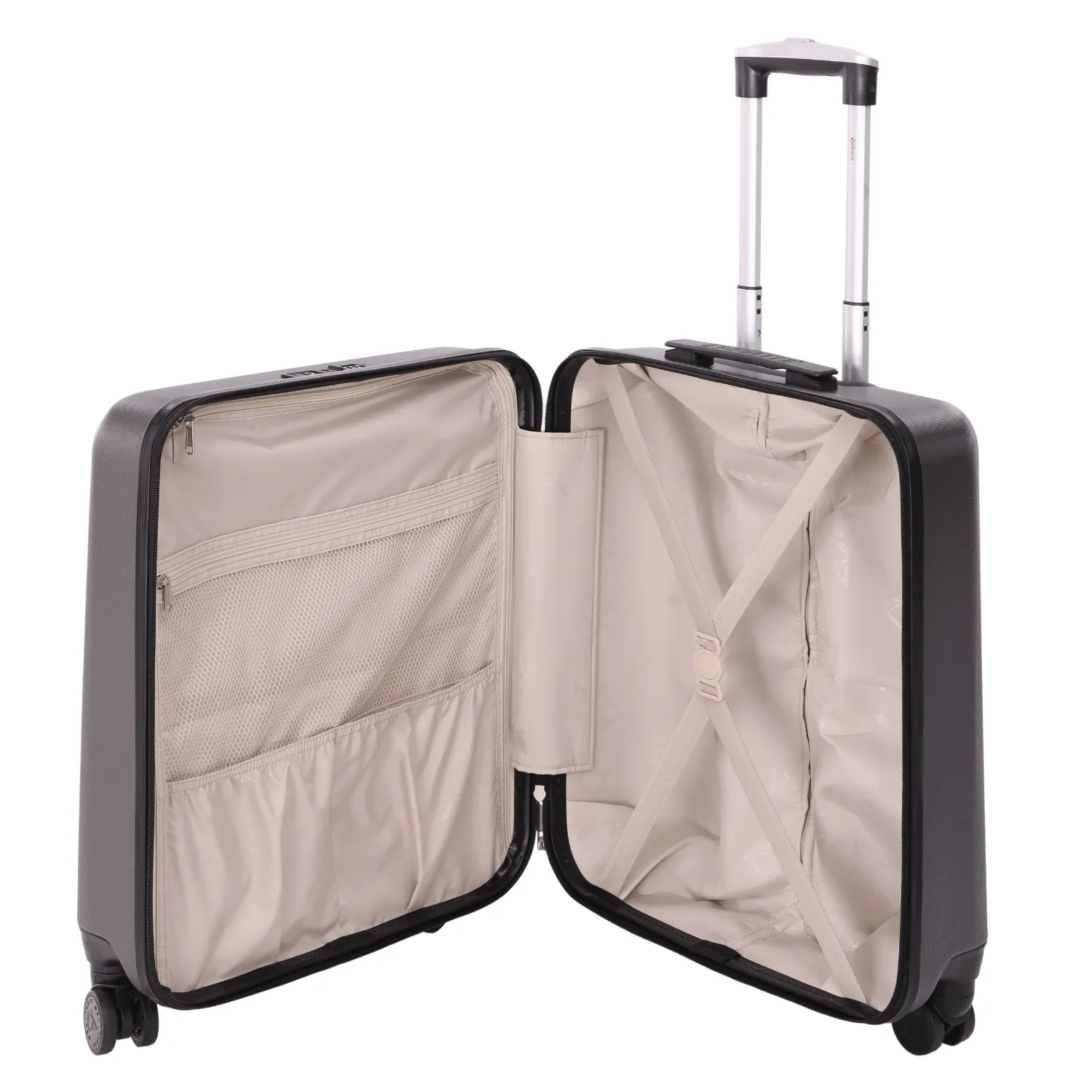 Aerolite 56x45x25cm Easyjet Large Cabin, British Airways, Jet2 Maximum Allowance 8 Wheel Suitcase, Ultra Lightweight Carry On Hand Cabin Luggage Suitcase with Built-In TSA Approved Lock, 57L Capacity (Set of 2)