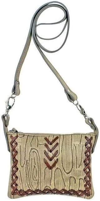 American West Womens Driftwood Trail Rider Crossbody/Hip Bag (Sand)
