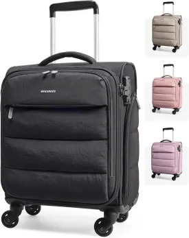 BAGSMART Underseat Carry on Luggage with Wheels, Soft Underseat Travel Luggage with PVC Wet/Dry Pockets, Lightweight Soft Personal Item Suitcase for Short Trip, Black