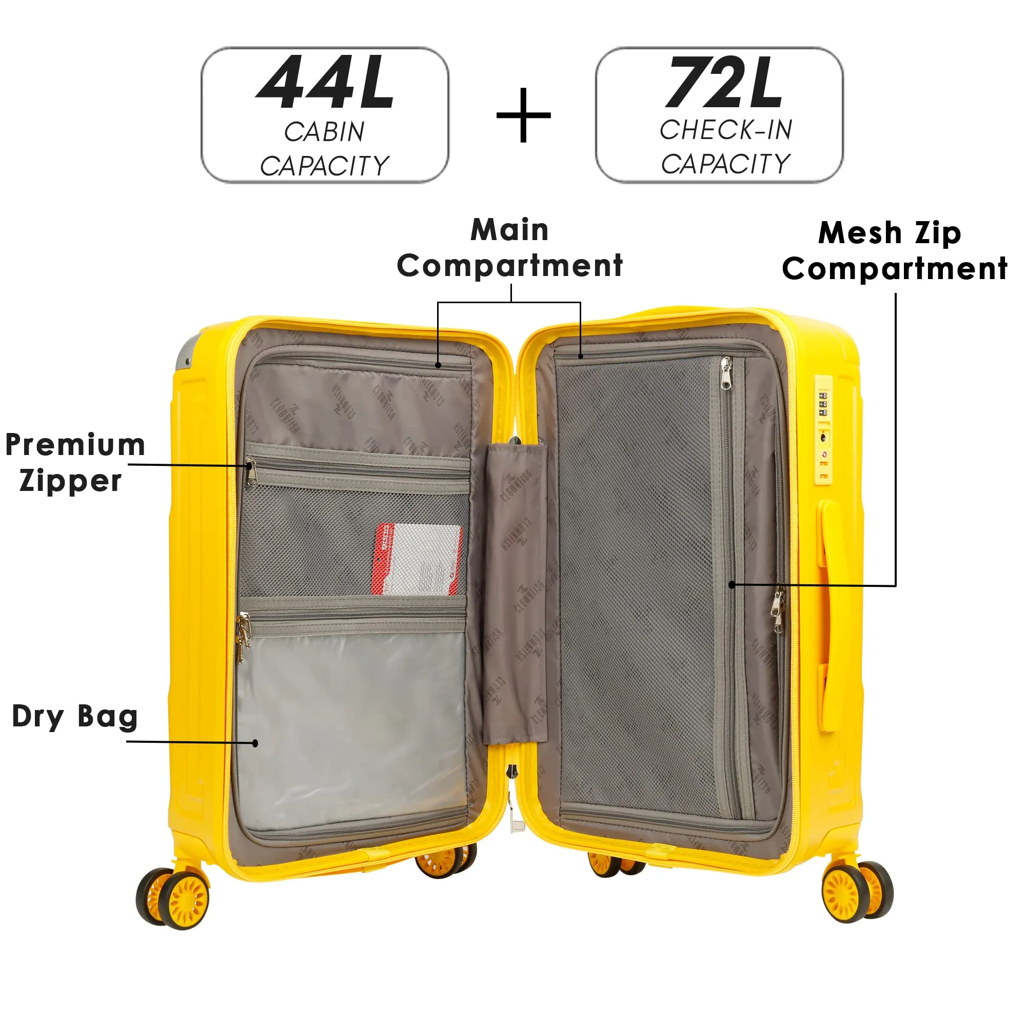 Ballard Series Set of 2 Trolley bags Yellow (Small, Medium)