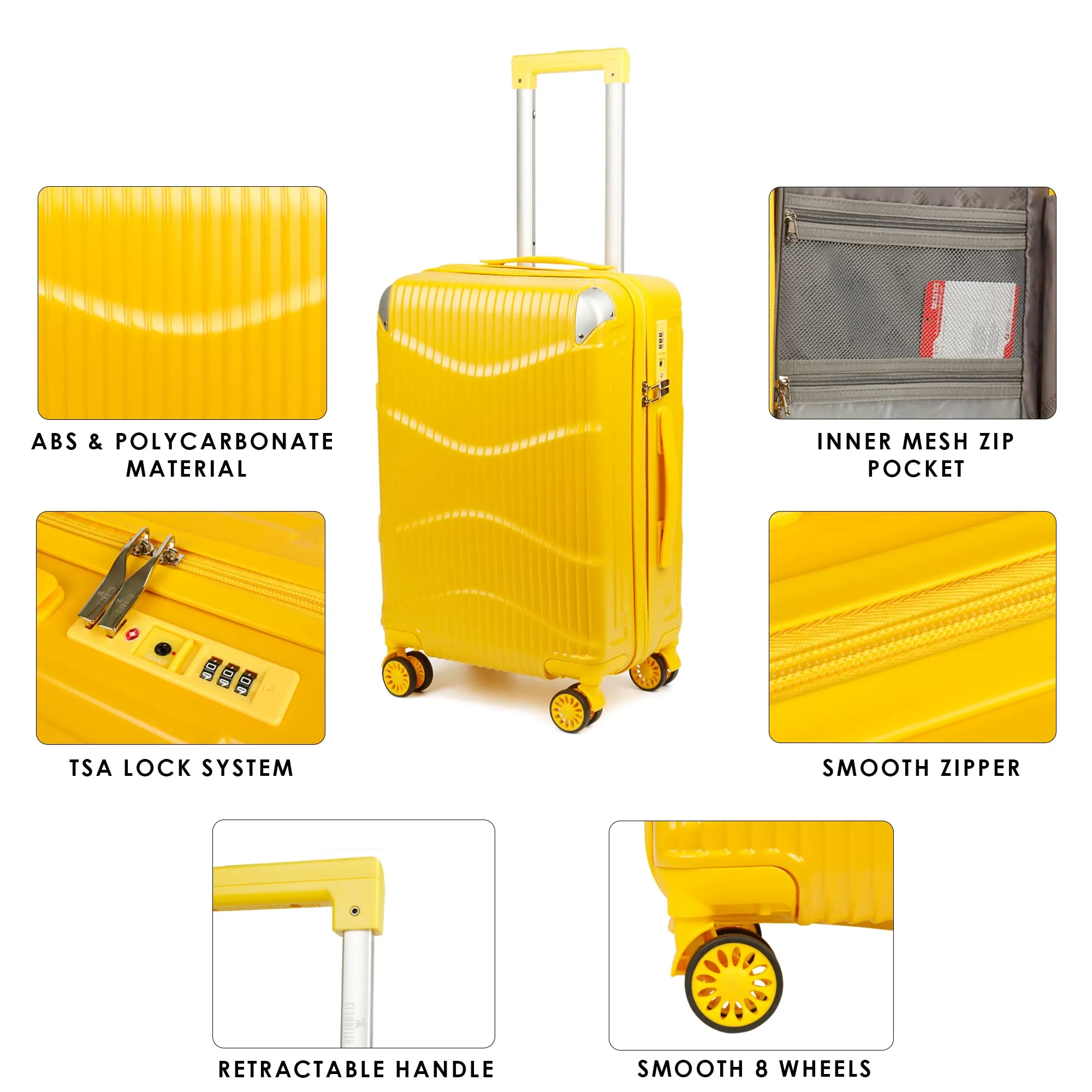 Ballard Series Set of 2 Trolley bags Yellow (Small, Medium)