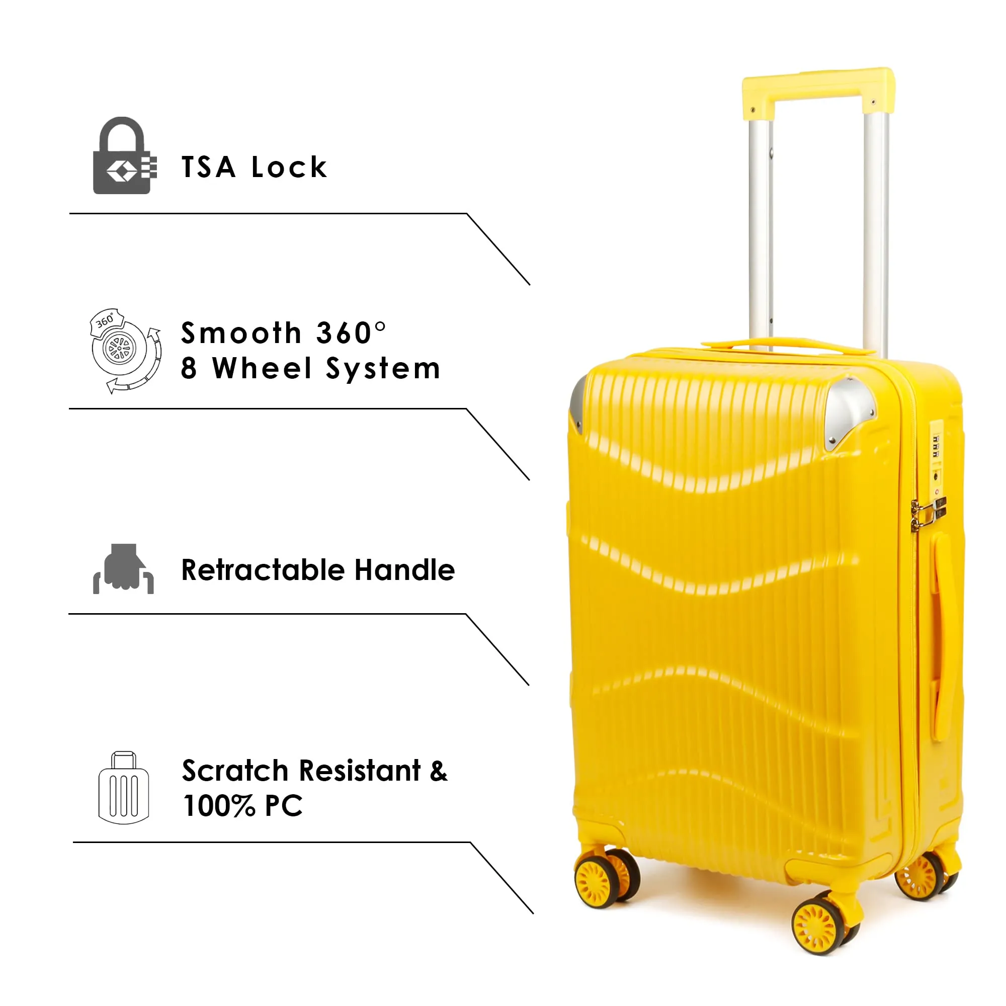 Ballard Series Set of 2 Trolley bags Yellow (Small, Medium)