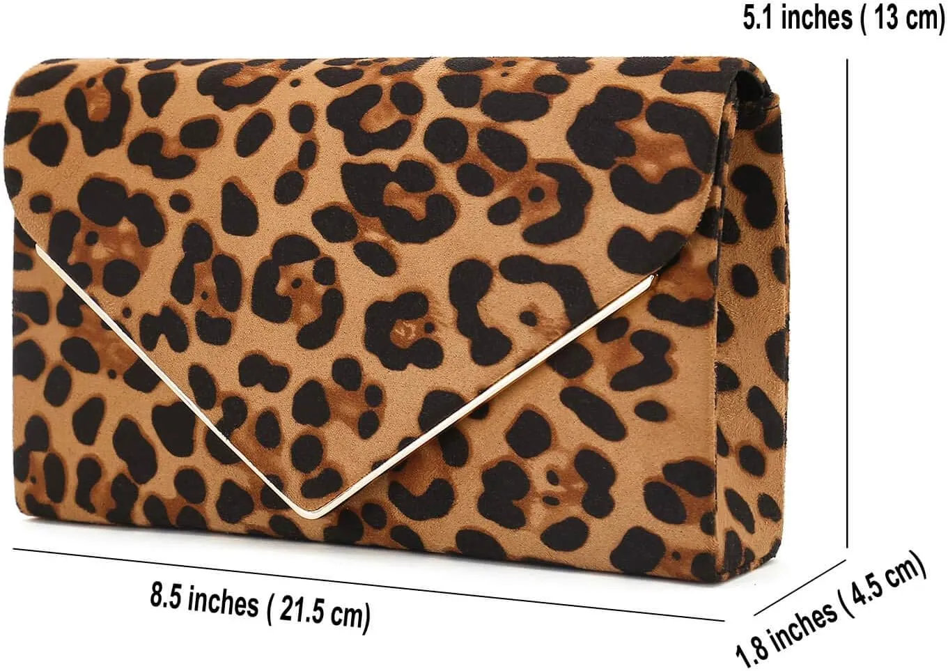 CHARMING TAILOR Faux Suede Clutch Bag Elegant Metal Binding Evening Purse for Wedding/Prom/Black-Tie Events