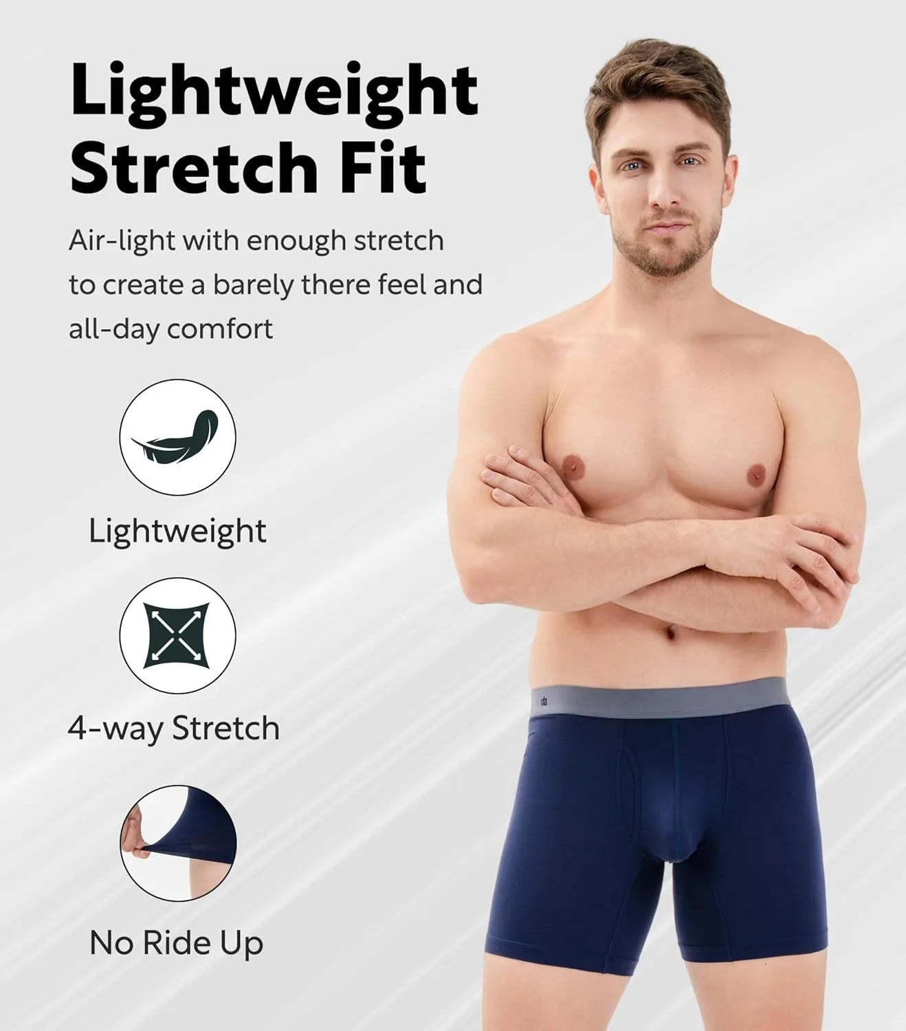 DAVID ARCHY Mens Boxer Briefs Rayon Made From Bamboo Breathable Soft Underwear Support Pouch Underwear for Men 4 Pack