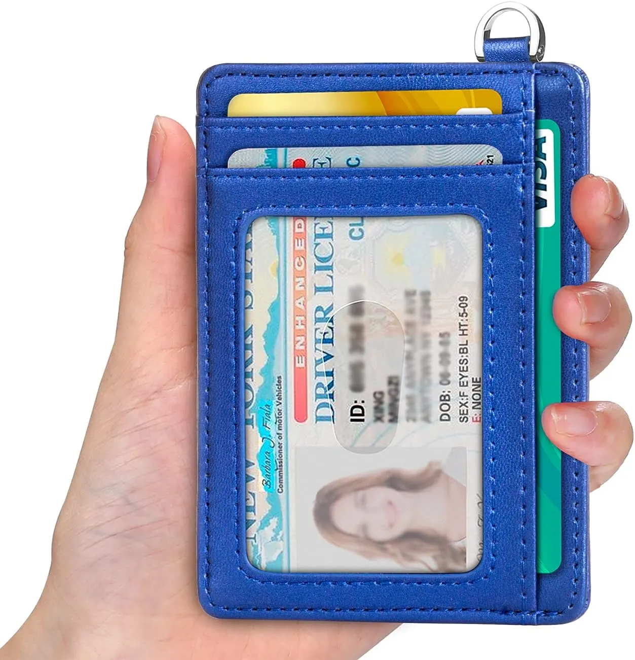 EcoVision Slim Minimalist Front Pocket Wallet, RFID Blocking Credit Card Holder Wallet with Detachable D-Shackle for Men Women