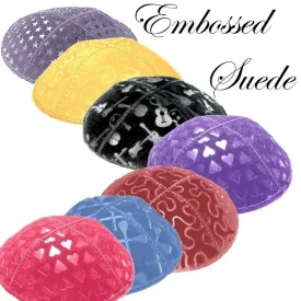 Embossed Suede Kippahs Blind Embossed Suede Kippot