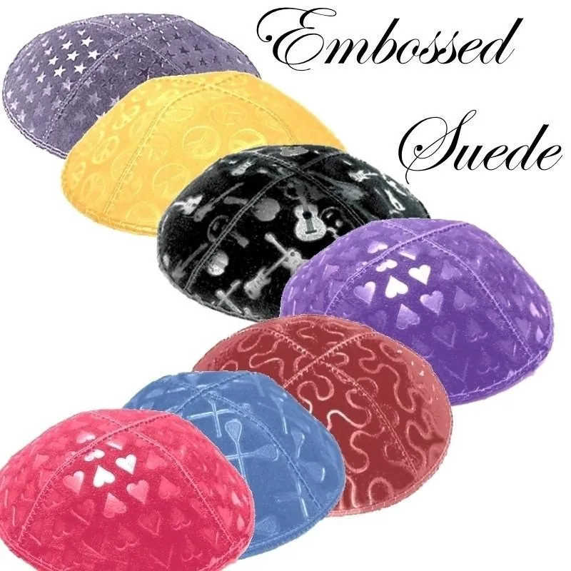 Embossed Suede Kippahs Blind Embossed Suede Kippot