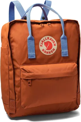 Fjllrven Knken Backpack for Men, and Women - Lightweight Rugged Vinylon Fabric, Dual Top Handles with Snap Closure, and Classy Look Teracotta Brown/Ultramarine One Size One Size