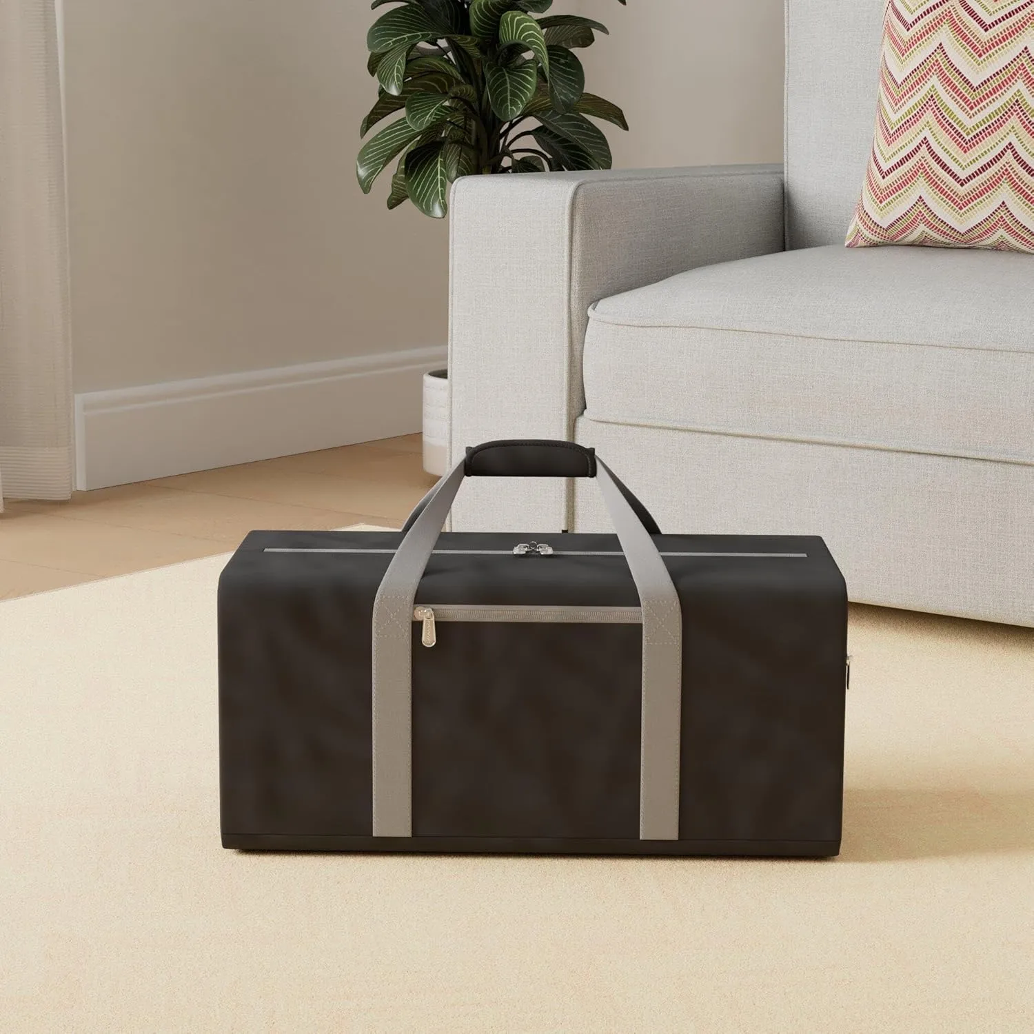 Foldable Duffel Bag 35L Small Lightweight Luggage Bag for Travel Gym Sport-Black