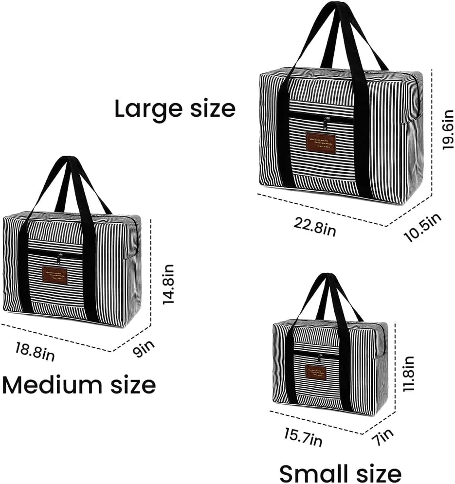 FUNSEED Travel Duffel Bags for Women and Men, 78L Large Waterproof Carry-on Luggage Bag (Black, Middle 41L)