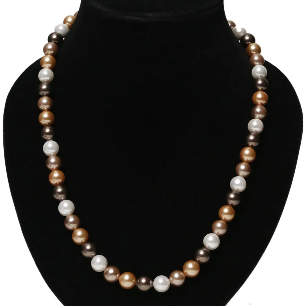 Imeora Multicolor 10mm Shell Pearl Necklace