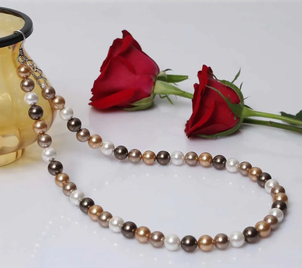Imeora Multicolor 10mm Shell Pearl Necklace