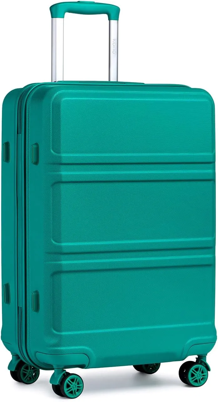Kono 20'' Carry on Luggage Lightweight with Spinner Wheel TSA Lock Hardside Luggage Airline Approved Carry on Suitcase Turquoise