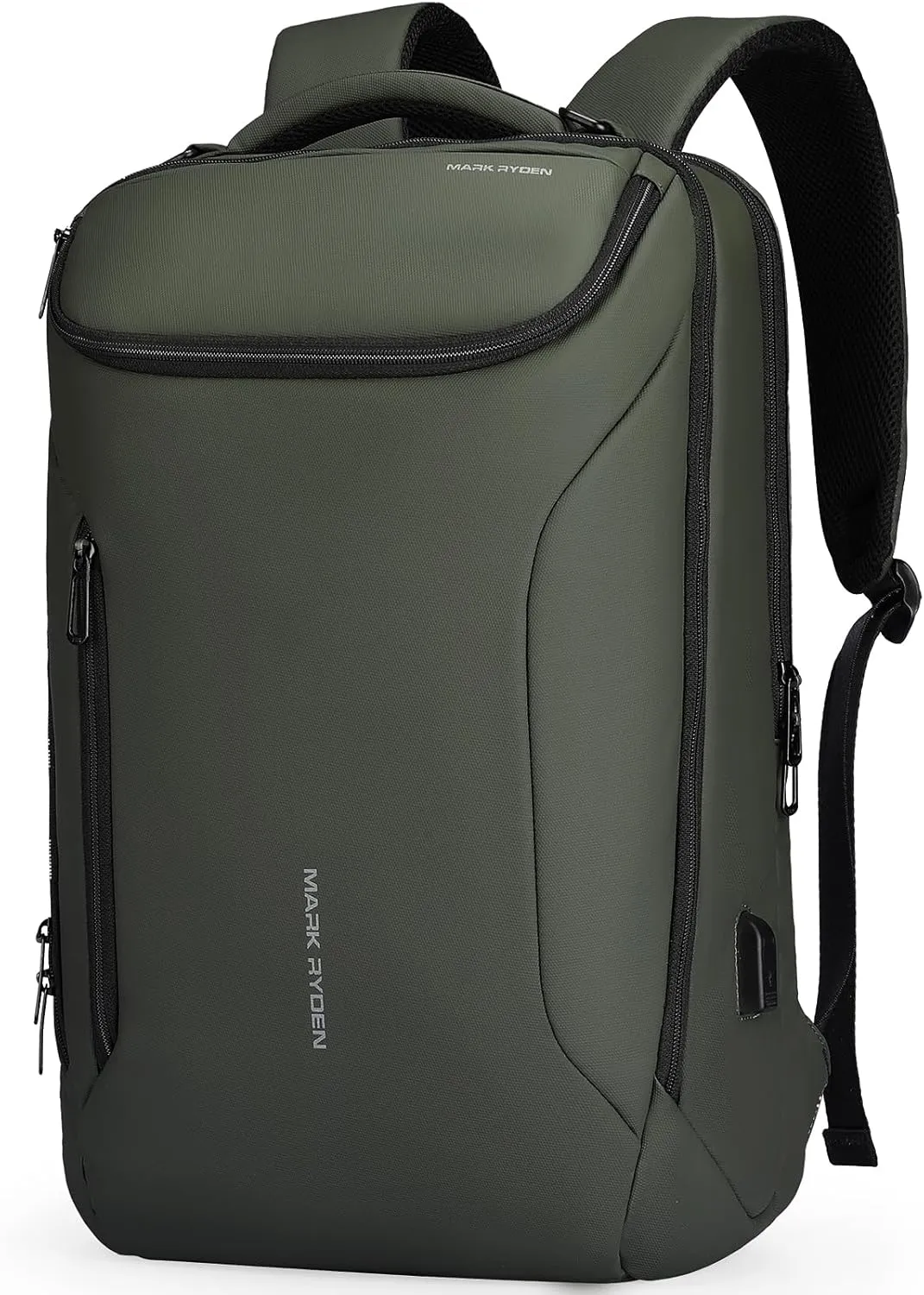 MARK RYDEN Business Backpack for Men, Waterproof High Tech Backpack with Sport Car Shape Design and USB Charging Port, Travel Laptop Backpack Fits 17.3 Inch Notebook