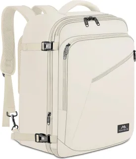 MATEIN Large Backpack for Travel Flight Approved, 45L Carry on Backpack with Padded Shoulder Straps for Adult, Men, Women, Expandable Daypack for Clothes, Travel Essentials, Beige
