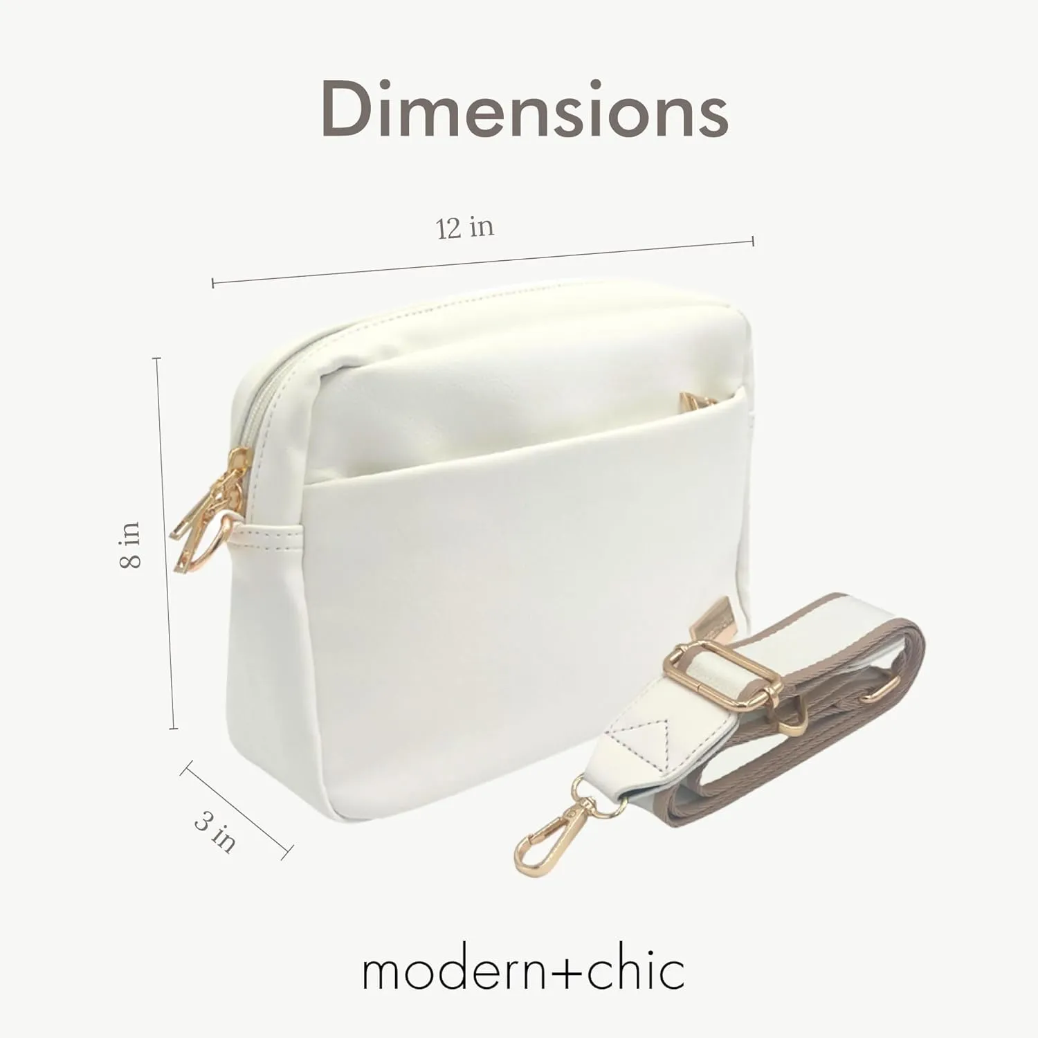 Modern Chic Alice Crossbody Bag: Vegan Leather Purse with Roomy Exterior/Interior Pockets, Key Leash & Matching Womens Wallet