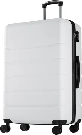 OLIXIS 20 Inch Carry-On Luggage, Hardside Suitcase with Spinner Wheels, Lightweight ABS Hard Shell Travel Luggage, TSA Approved Lock, Expandable Small Suitcase for Business & TravelWhite