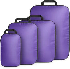 Packing Cubes for Travel, 4 Set Lightweight Compression Travel Bags - Luggage Suitcase Organizer, Expandable Packing Cubes Organizer for Carry on Suitcases, Purple