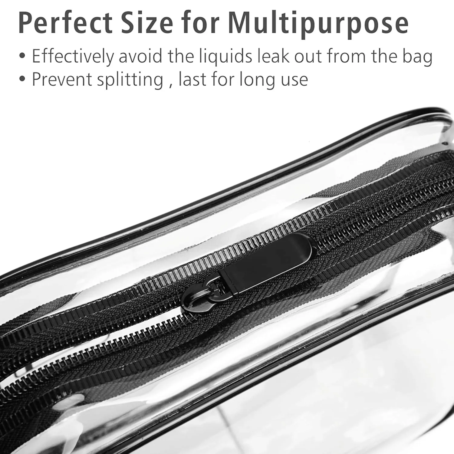 PACKISM Clear Makeup Bag - 3 Pack TSA Approved Toiletry Bag, Travel Clear Toiletry Bag, Black White Grey