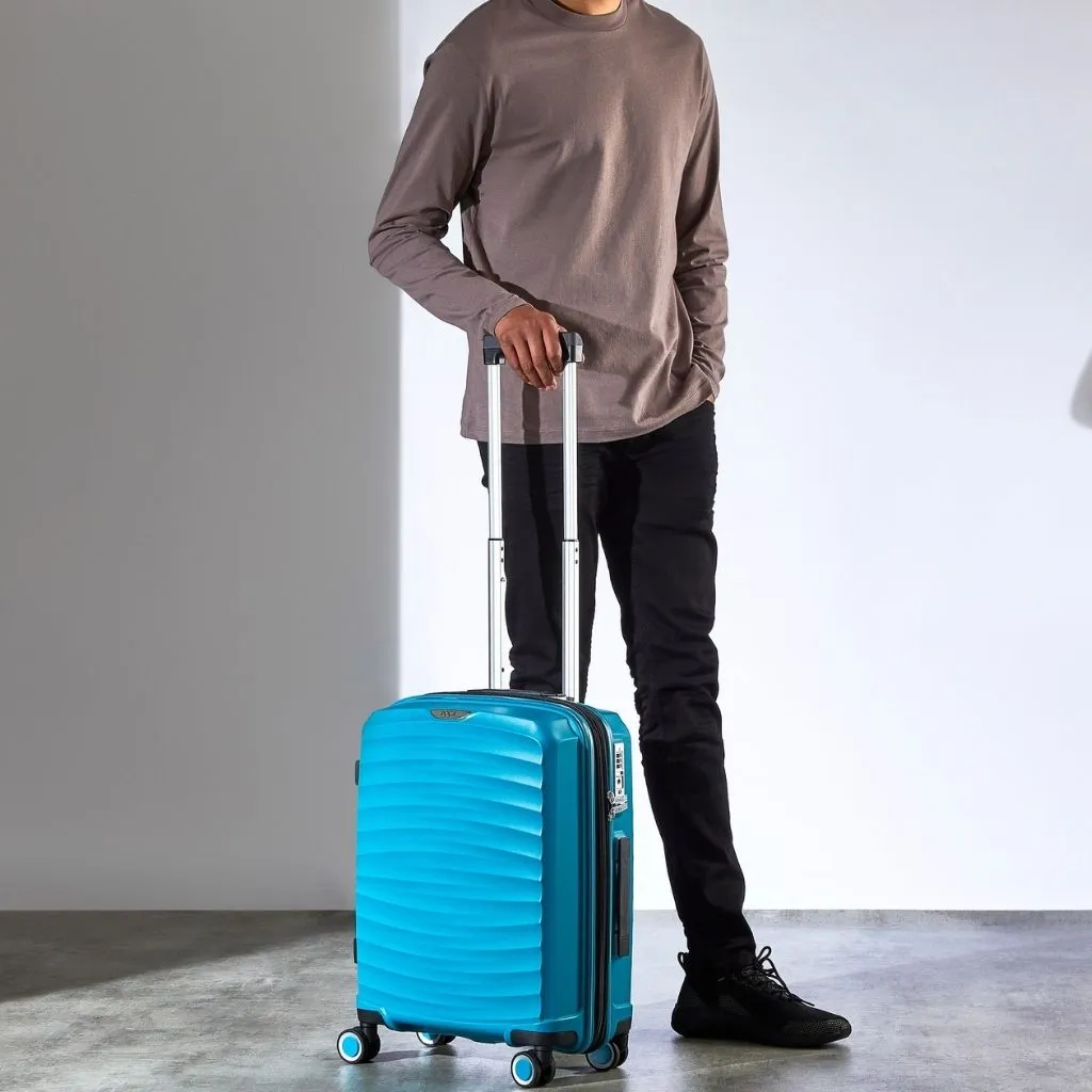 Rock Sunwave 3 Piece Set Expander Hardsided Luggage - Blue