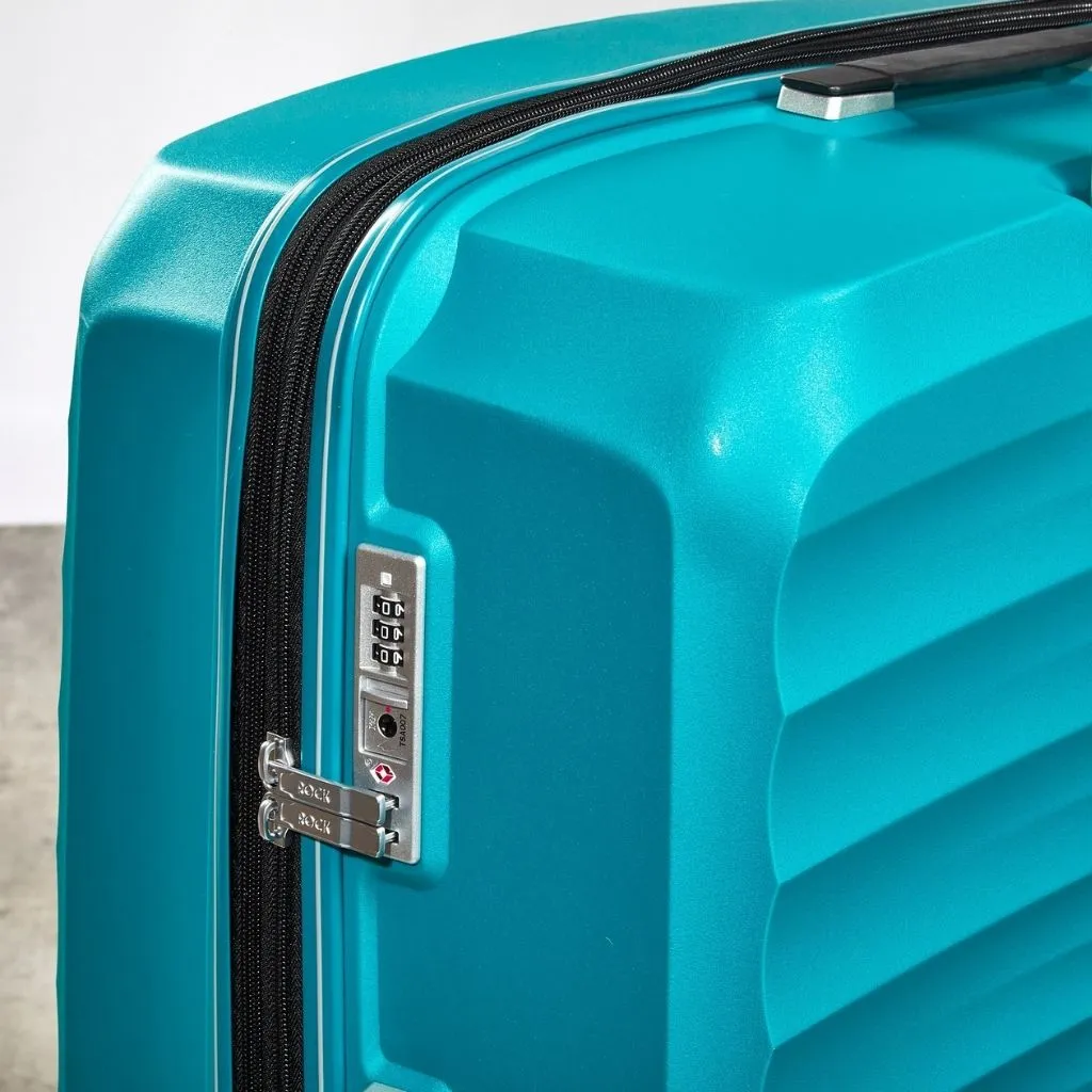 Rock Sunwave 3 Piece Set Expander Hardsided Luggage - Blue