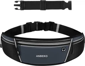 Running belt for Men Women with Extender, Large Capacity Runner Waist Pack with 4 Pockets,Hiking Travel Camp Running Workout Belt Bag,Easy Carry Large Phones, grey