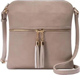 Solene Womens Lightweight Medium Crossbody Purse with Tassel, Perfect Size Crossbody Bags for Daily Use, travel