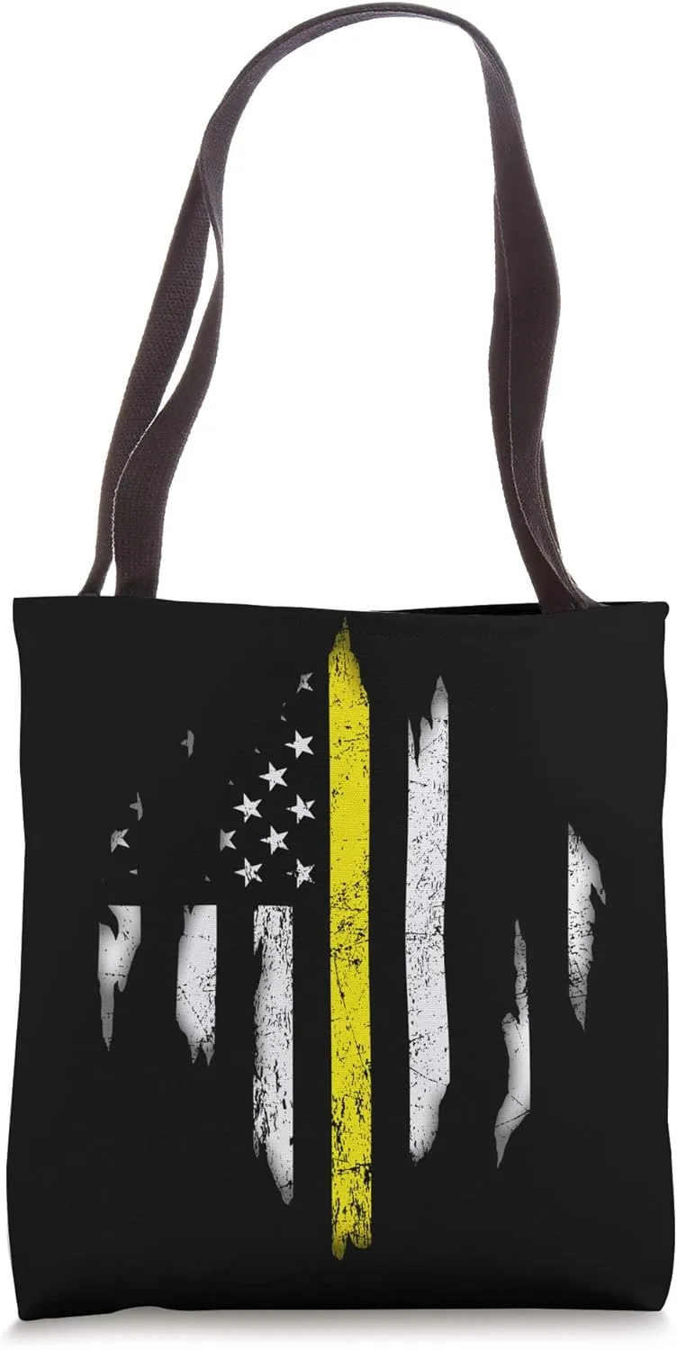 Thin Yellow Line Tote Bag