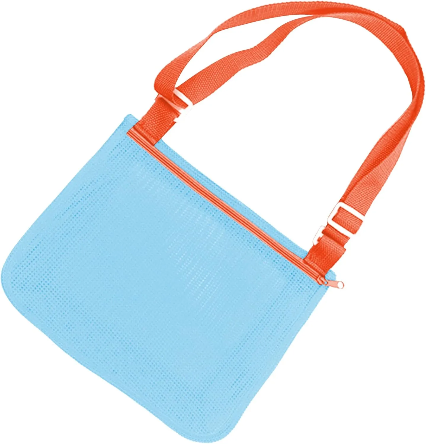UTTPLL Colorful Mesh Beach Bag Adjustable Kids Quick Dry Net Tote for Seashell Collecting Sand Toy Swimming Accessories