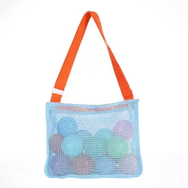 UTTPLL Colorful Mesh Beach Bag Adjustable Kids Quick Dry Net Tote for Seashell Collecting Sand Toy Swimming Accessories