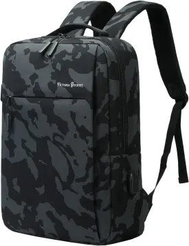 Victoriatourist Camo Backpack, Camouflage Travel Laptop Backpack, Lightweight Durable Laptop Bag with Charging Port Fashion Daypack for Men and Women Fit 15.6 Inch Laptop & ComputerCamo Blue