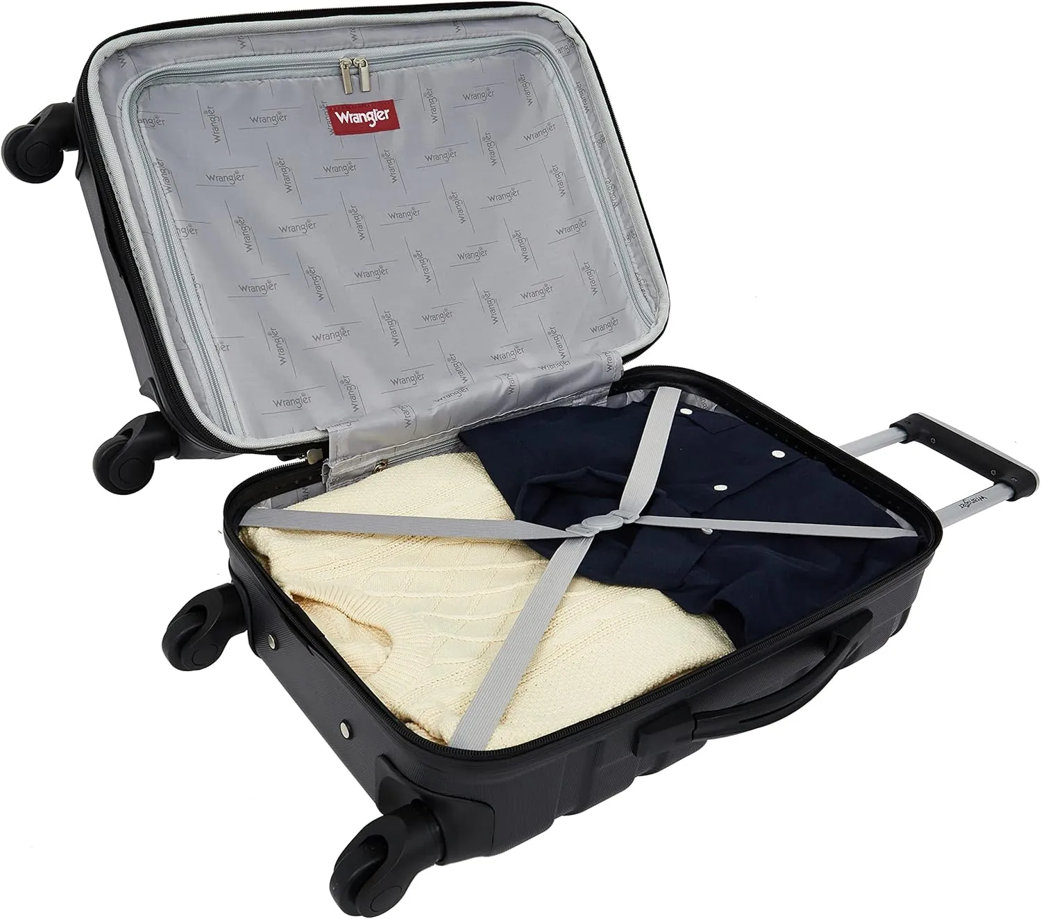 Wrangler Miami Luggage & Packing Cubes, Black, 4 Piece Set